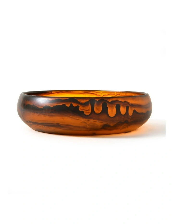 Cadence & Co. Chianti Resin Shallow Serving Bowl 29x29x7cm in Amber image 4