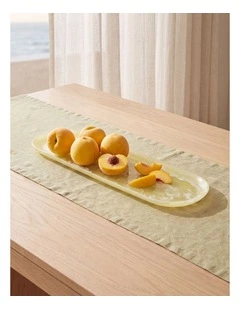 Cadence & Co. Chianti Resin Oval Serving Platter 50x15cm in Lemon