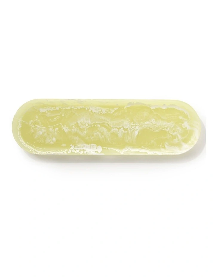 Cadence & Co. Chianti Resin Oval Serving Platter 50x15cm in Lemon image 3