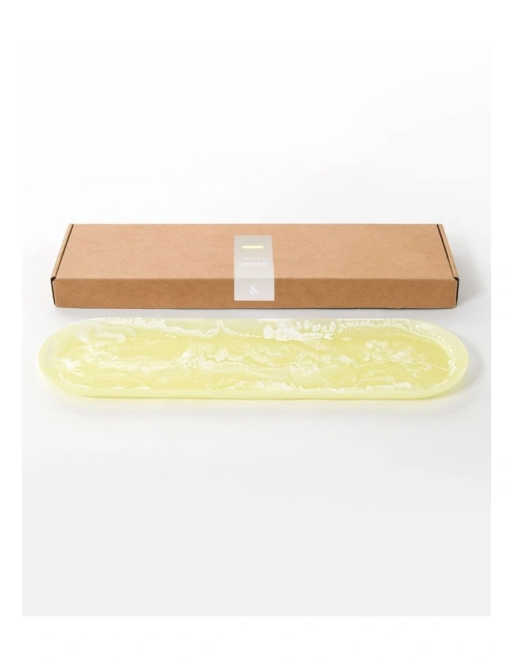 Cadence & Co. Chianti Resin Oval Serving Platter 50x15cm in Lemon image 5