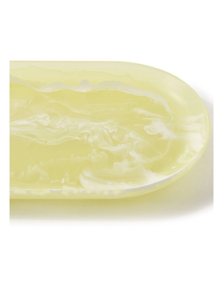 Cadence & Co. Chianti Resin Oval Serving Platter 50x15cm in Lemon image 6