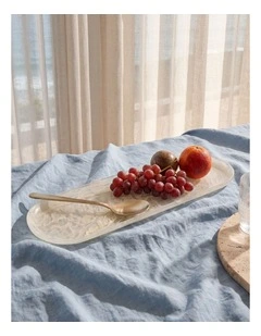 Cadence & Co. Chianti Resin Oval Serving Platter 50x15cm in Vanilla