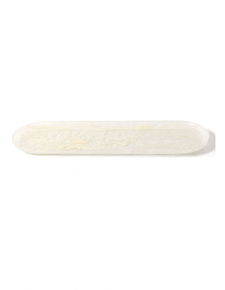 Cadence & Co. Chianti Resin Oval Serving Platter 50x15cm in Vanilla image 2