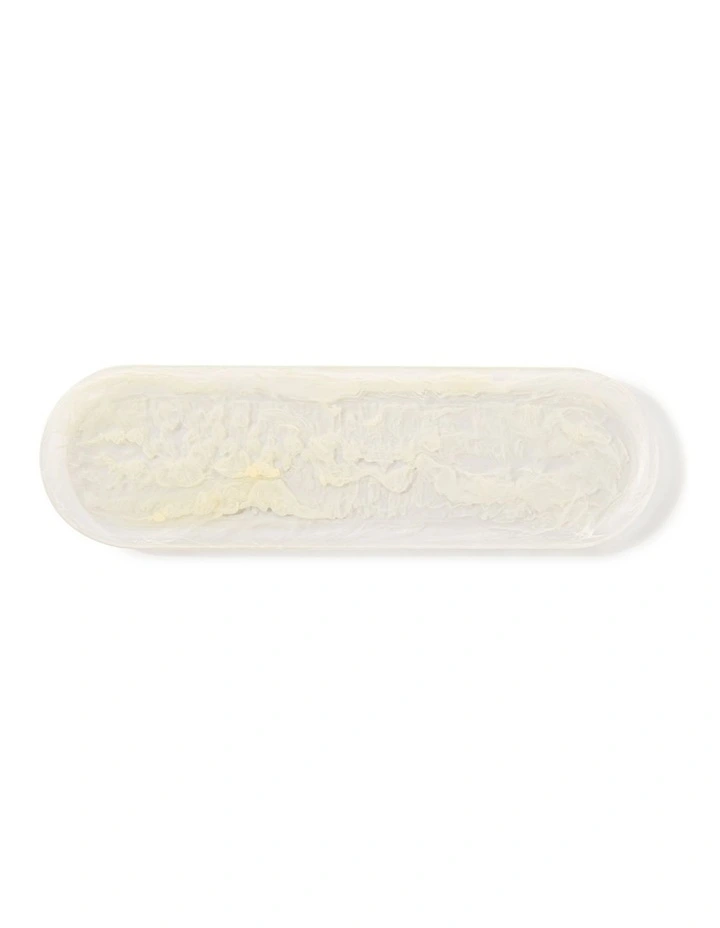 Cadence & Co. Chianti Resin Oval Serving Platter 50x15cm in Vanilla image 3