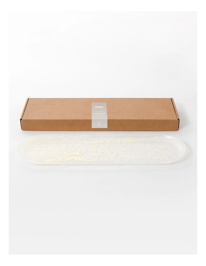 Cadence & Co. Chianti Resin Oval Serving Platter 50x15cm in Vanilla image 5
