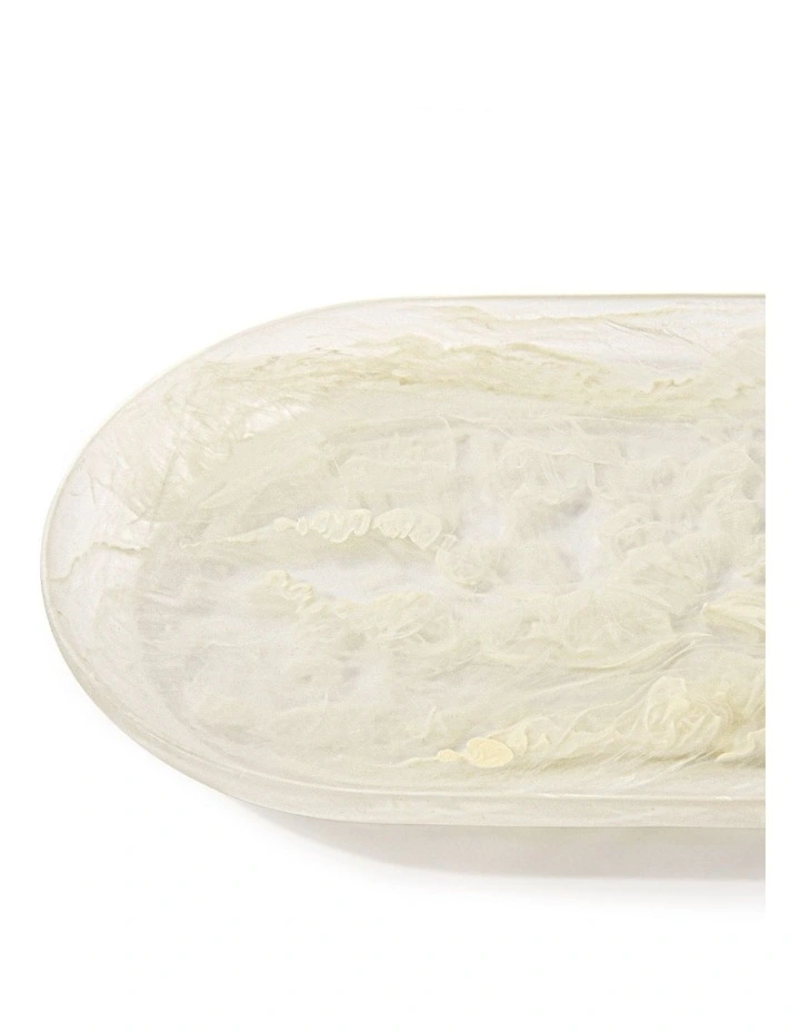 Cadence & Co. Chianti Resin Oval Serving Platter 50x15cm in Vanilla image 6