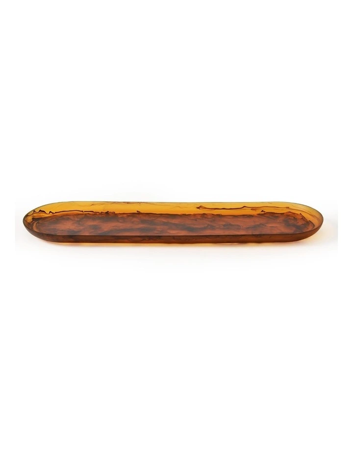 Cadence & Co. Chianti Resin Oval Serving Platter 50x15cm in Amber image 2