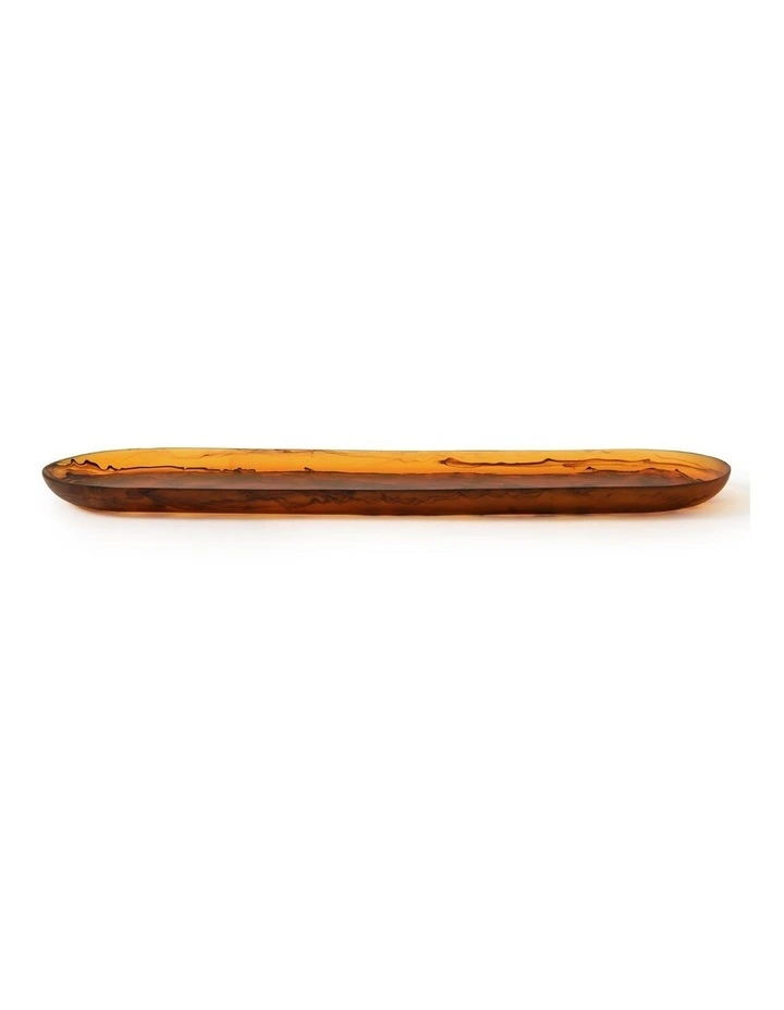 Cadence & Co. Chianti Resin Oval Serving Platter 50x15cm in Amber image 4