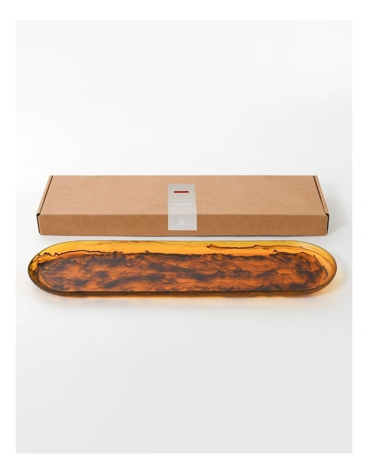 Cadence & Co. Chianti Resin Oval Serving Platter 50x15cm in Amber image 5