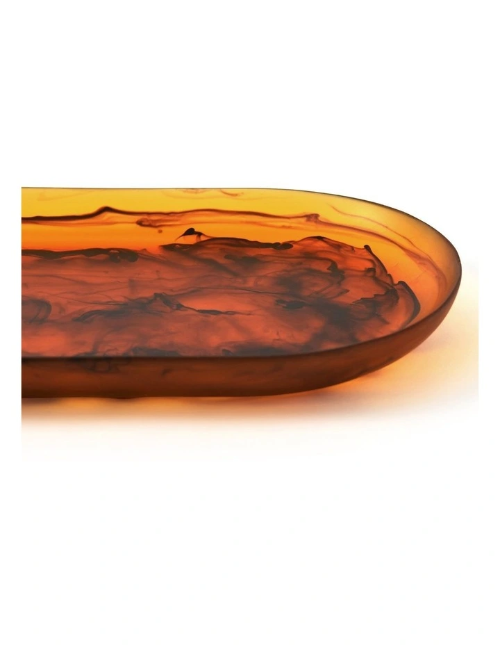 Cadence & Co. Chianti Resin Oval Serving Platter 50x15cm in Amber image 6