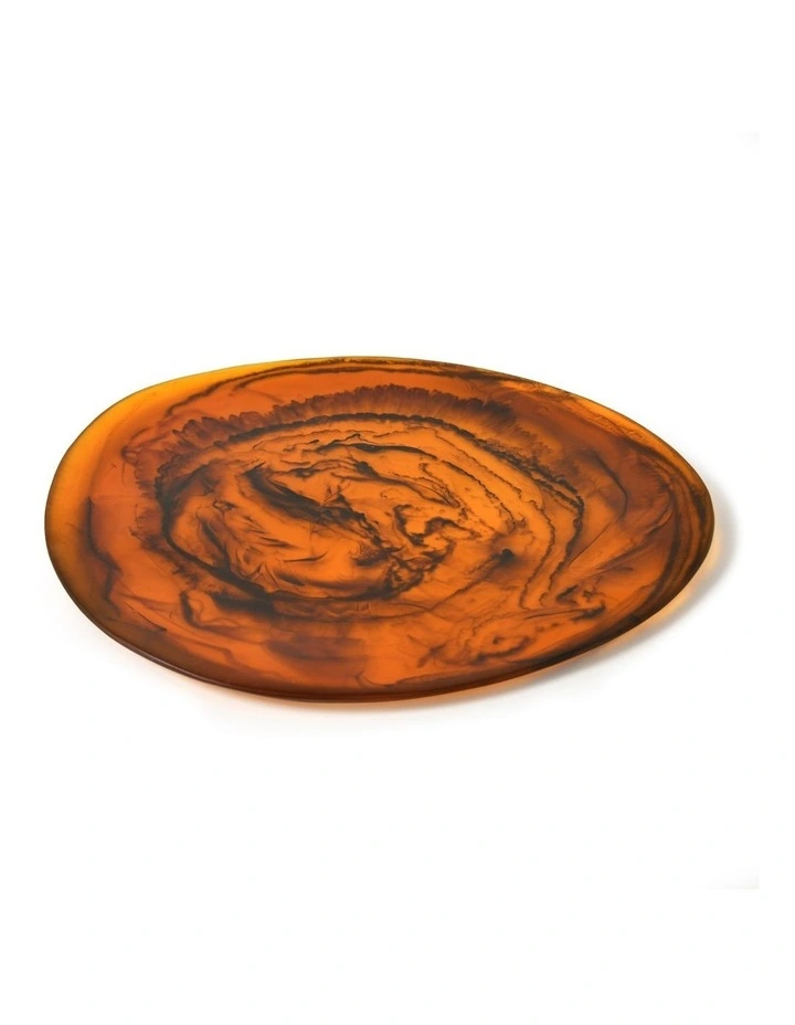 Cadence & Co. Chianti Resin Round Serving Platter 38x36cm in Amber image 2