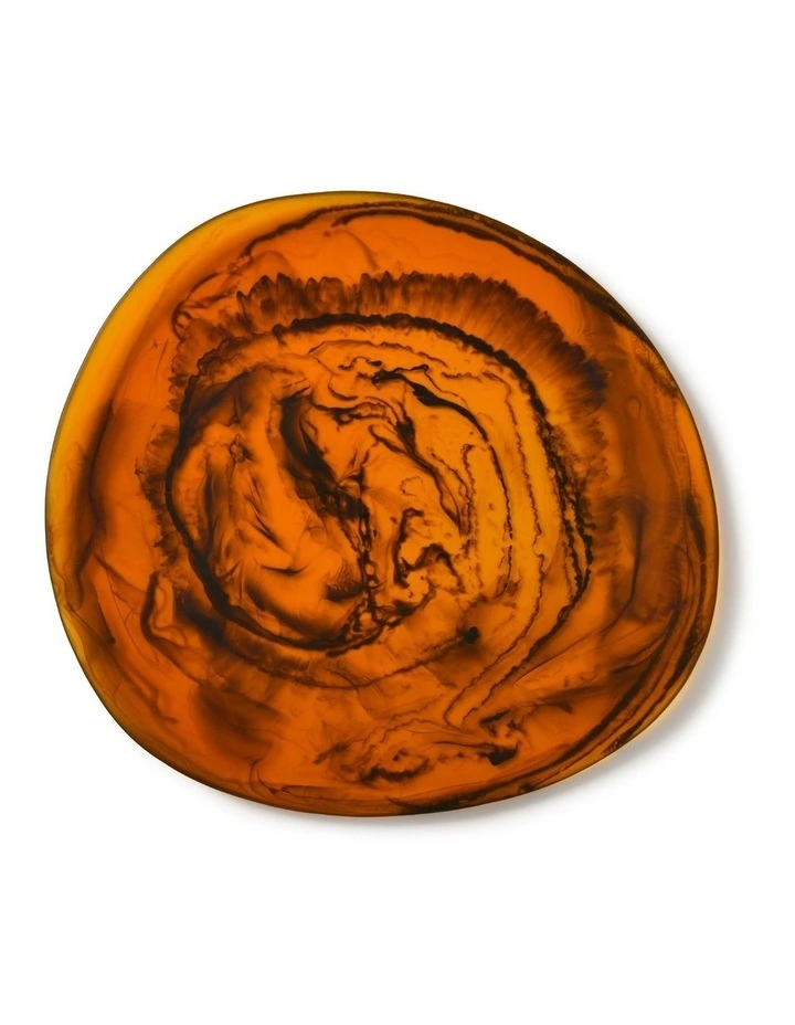 Cadence & Co. Chianti Resin Round Serving Platter 38x36cm in Amber image 3