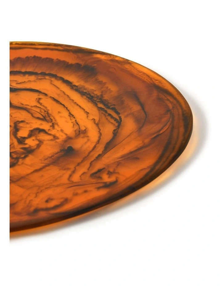Cadence & Co. Chianti Resin Round Serving Platter 38x36cm in Amber image 6