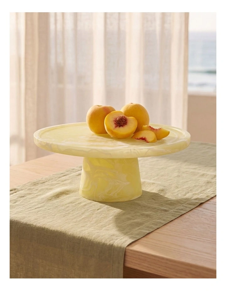 Cadence & Co. Chianti Resin Cake Stand 28x28x11cm in Lemon image 1