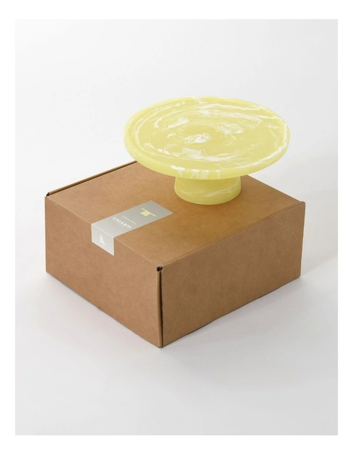 Cadence & Co. Chianti Resin Cake Stand 28x28x11cm in Lemon image 5