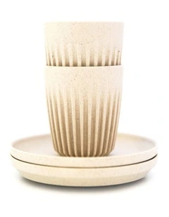 Huskee Natural Cup w Lid - 3oz Espresso Set