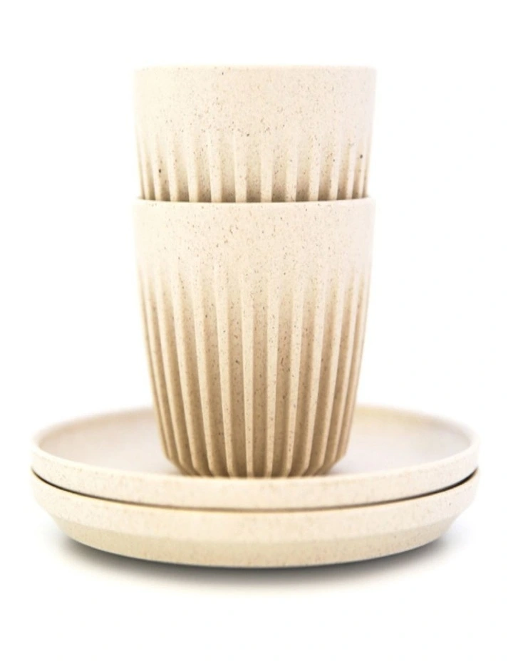 Huskee Natural Cup w Lid - 3oz Espresso Set image 1