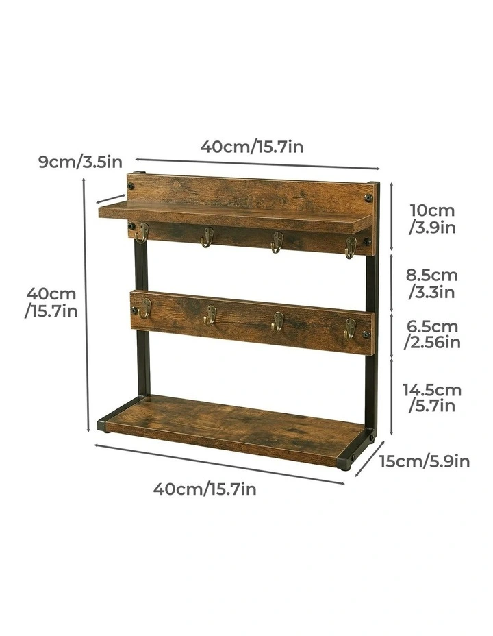 Levede Mug Holder Stand Industrial 2 Tier Countertop Mug Tree Organizer 8 Hooks image 3