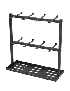 Levede Mug Rack 2 Tier 16 Hook Metal Coffee Cup Holder Stand Organizer Kitchen