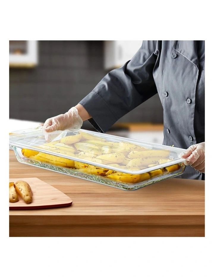 SOGA 100mm Clear Gastronorm GN Pan 1/1 Food Tray Storage Bundle of 2 with Lid image 6