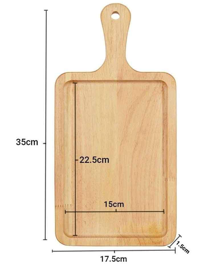 SOGA 2X 35cm Rectangular Oak Wood Serving Tray Charcuterie Board image 2