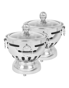 SOGA 2 Pack Mini Hot Pot Alcohol Stove Glass Lid