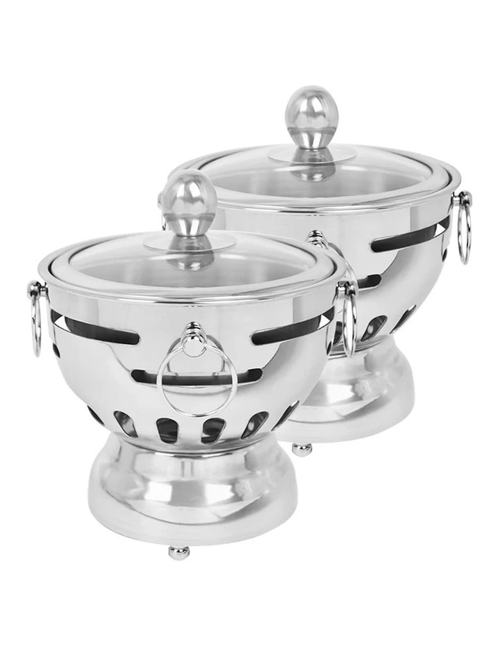 SOGA 2 Pack Mini Hot Pot Alcohol Stove Glass Lid image 1
