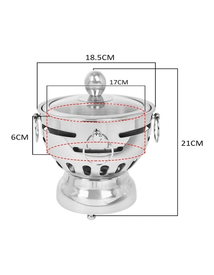 SOGA 2 Pack Mini Hot Pot Alcohol Stove Glass Lid image 2