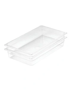 SOGA 100mm Clear Gastronorm GN Pan 1/1 Food Tray Storage Bundle of 2