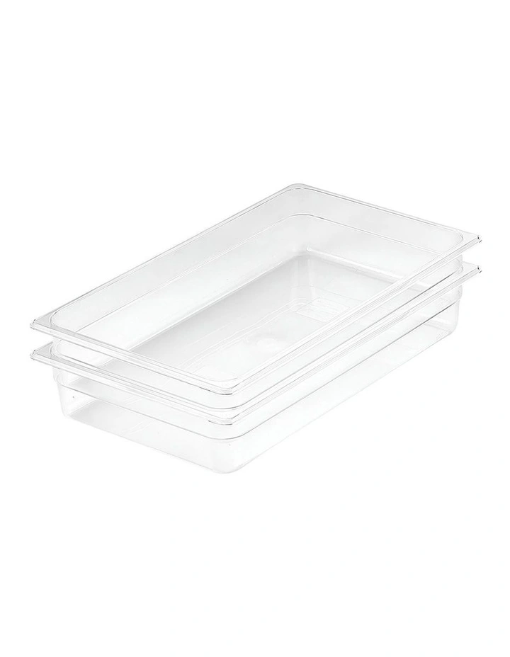 SOGA 100mm Clear Gastronorm GN Pan 1/1 Food Tray Storage Bundle of 2 image 1