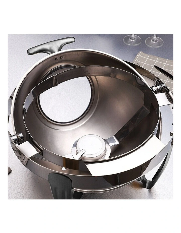 SOGA 2 Pack Round Soup Tureen Chafing Dish 6.5L Visual Lid Food Warmer image 4