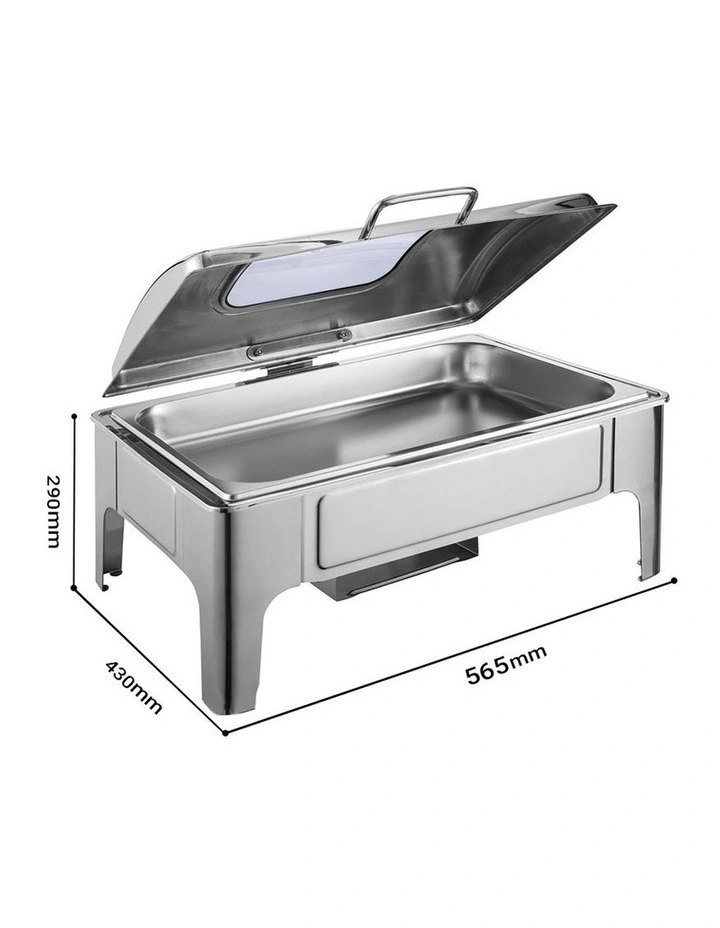 SOGA Chafing Dish 9L Stainless Steel Roll Top Soup Warmer image 4