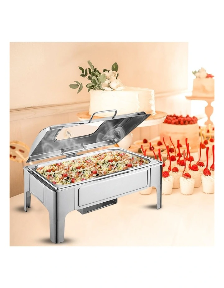 SOGA Chafing Dish 9L Stainless Steel Roll Top Soup Warmer image 5