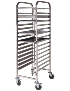 SOGA Gastronorm Trolley 15 Tier Stainless Steel Bakery Trolley 60x40cm Tray