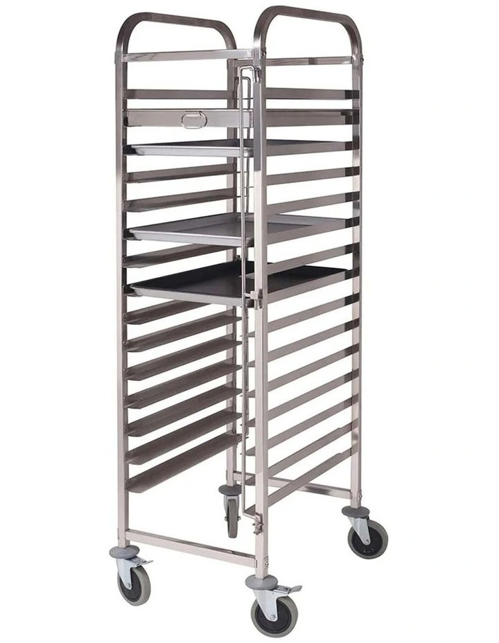 SOGA Gastronorm Trolley 15 Tier Stainless Steel Bakery Trolley 60x40cm Tray image 1
