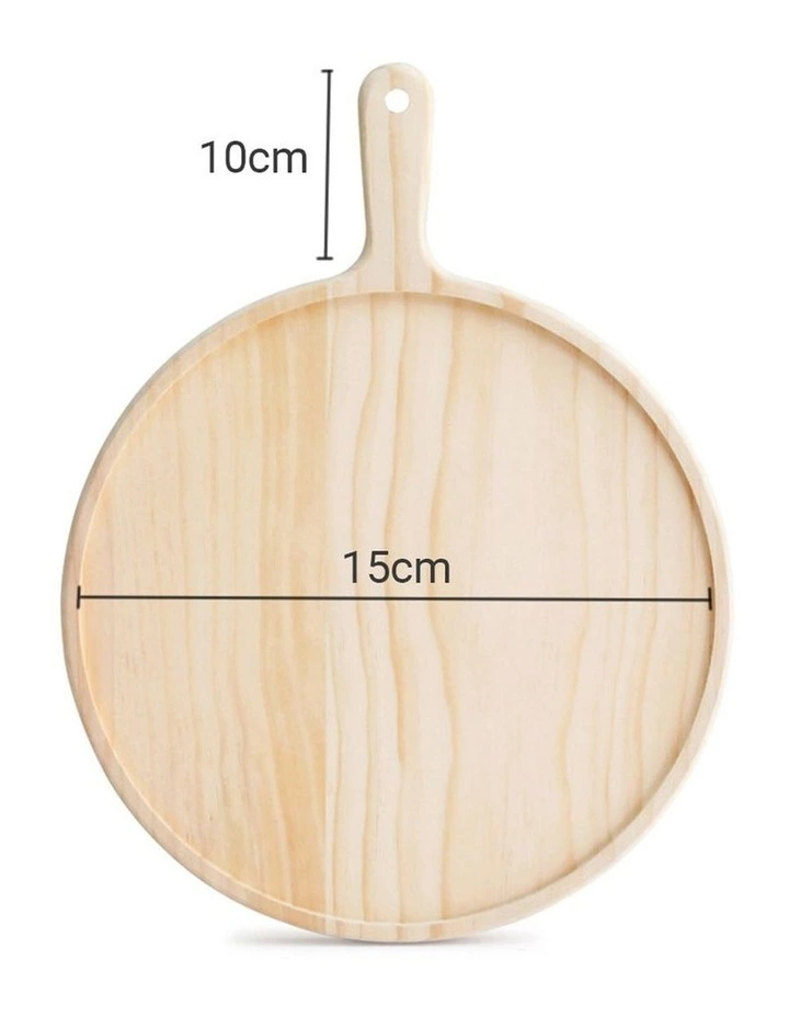 SOGA 2X 6in Round Pine Wood Serving Tray Charcuterie Board image 2