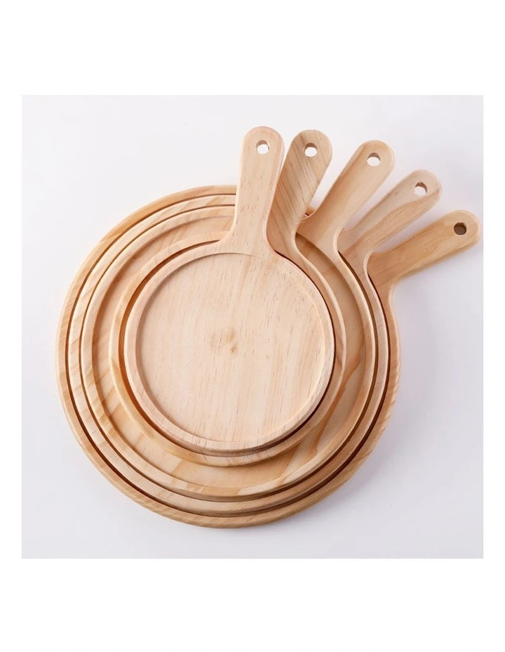 SOGA 2X 6in Round Pine Wood Serving Tray Charcuterie Board image 7