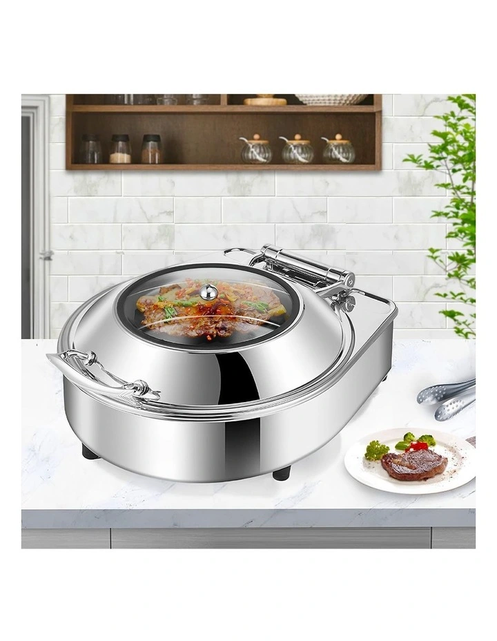 SOGA 2 Pack Round Chafing Dish Stainless Steel Food Warmer image 3
