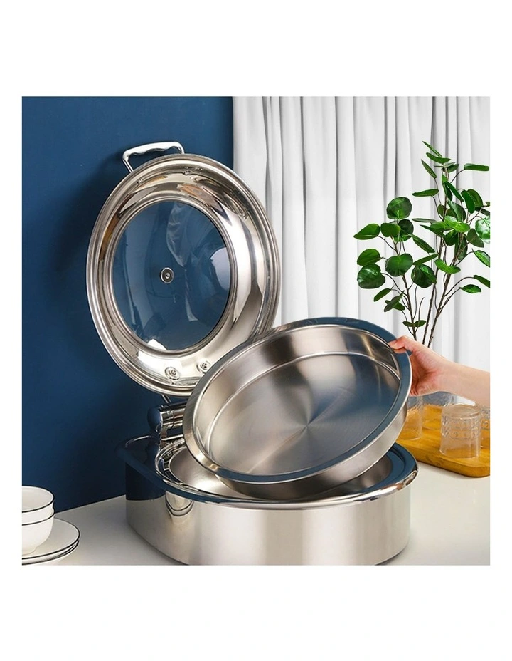 SOGA 2 Pack Round Chafing Dish Stainless Steel Food Warmer image 7