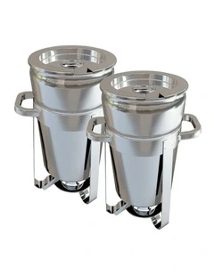SOGA 2 Pack Soup Warmer 11L Round Stainless Steel Chafing Dish