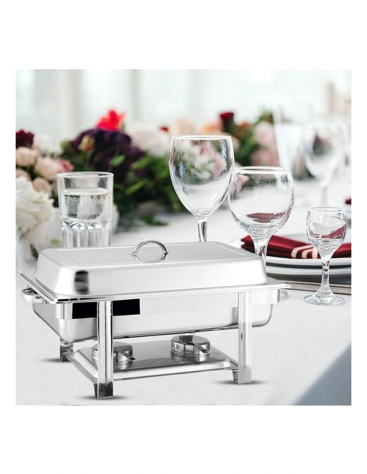 SOGA 2 Pack Chafing Dish Double Tray Stainless Steel Food Warmer image 3