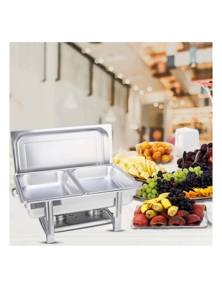 SOGA 2 Pack Chafing Dish Double Tray Stainless Steel Food Warmer image 5