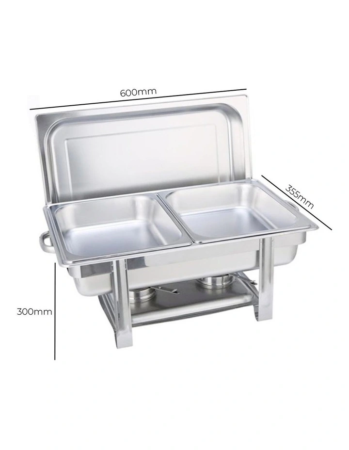 SOGA 2 Pack Chafing Dish Double Tray Stainless Steel Food Warmer image 7