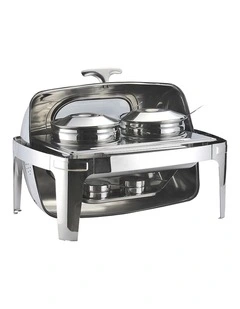 SOGA Double Soup Tureen Chafing Dish 6.5L Visual Lid Food Warmer