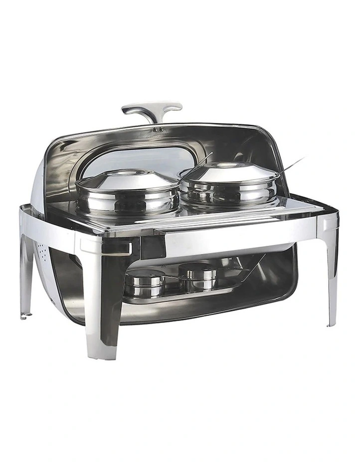 SOGA Double Soup Tureen Chafing Dish 6.5L Visual Lid Food Warmer image 1