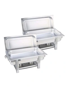 SOGA 2 Pack Chafing Dish Single Tray Stainless Steel Food Warmer