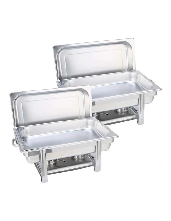 SOGA 2 Pack Chafing Dish Single Tray Stainless Steel Food Warmer image 1