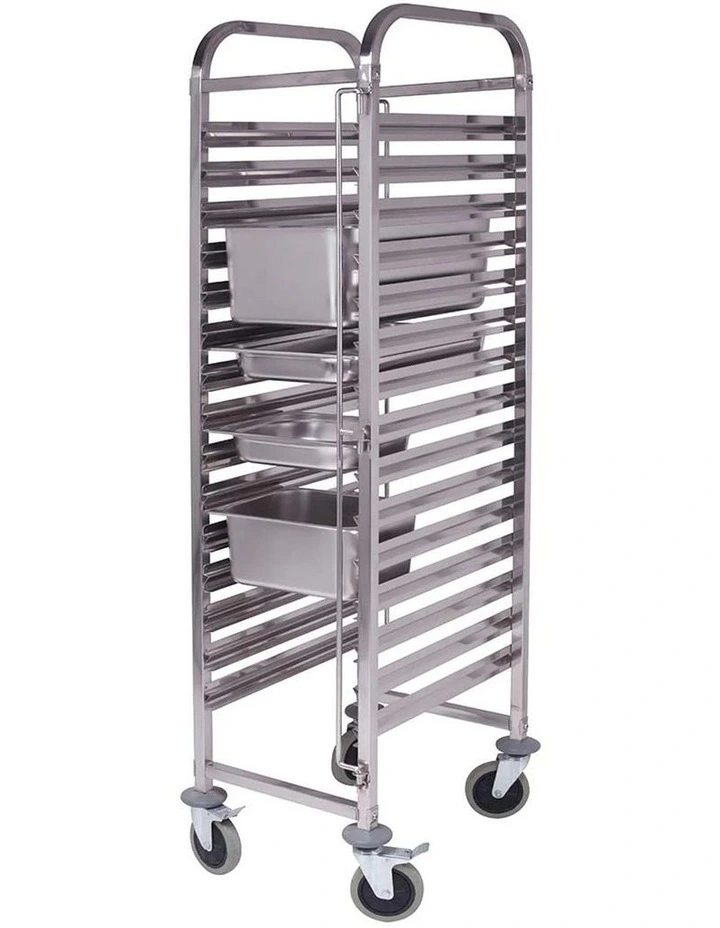 SOGA Gastronorm Trolley 15 Tier Stainless Steel Bakery Trolley GN 1/1 Pan image 1