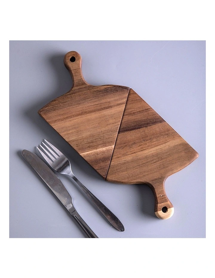 SOGA 2X 6 Piece Brown Wooden Pizza Serving Board Set image 5