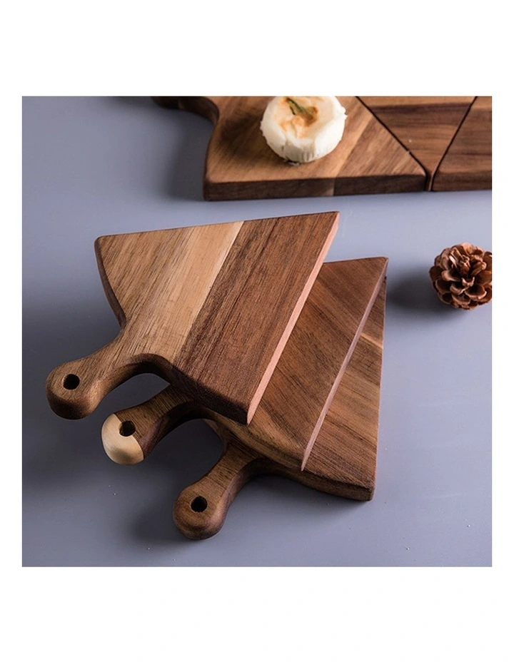 SOGA 2X 6 Piece Brown Wooden Pizza Serving Board Set image 7